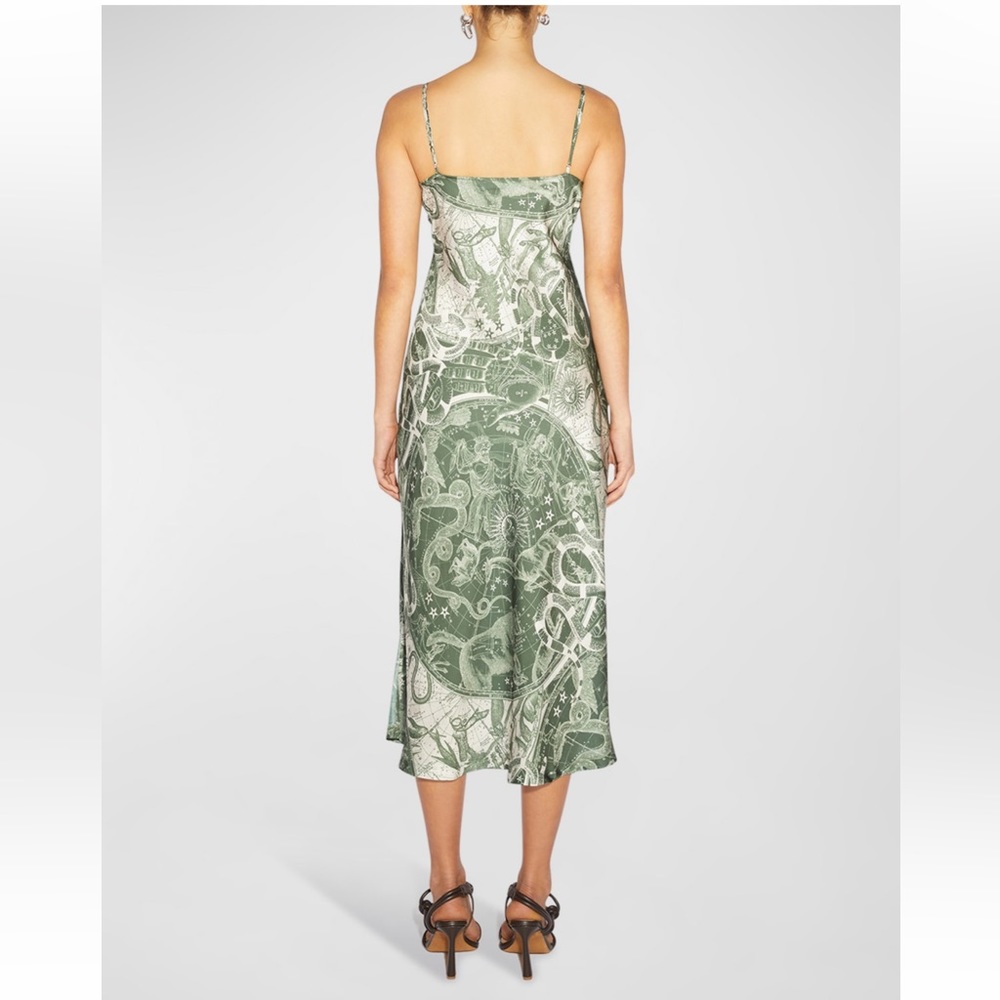 SIMKHAI Eliza Printed Cut-out Midi Slip Dress, Size L, NWT - Picture 4 of 5